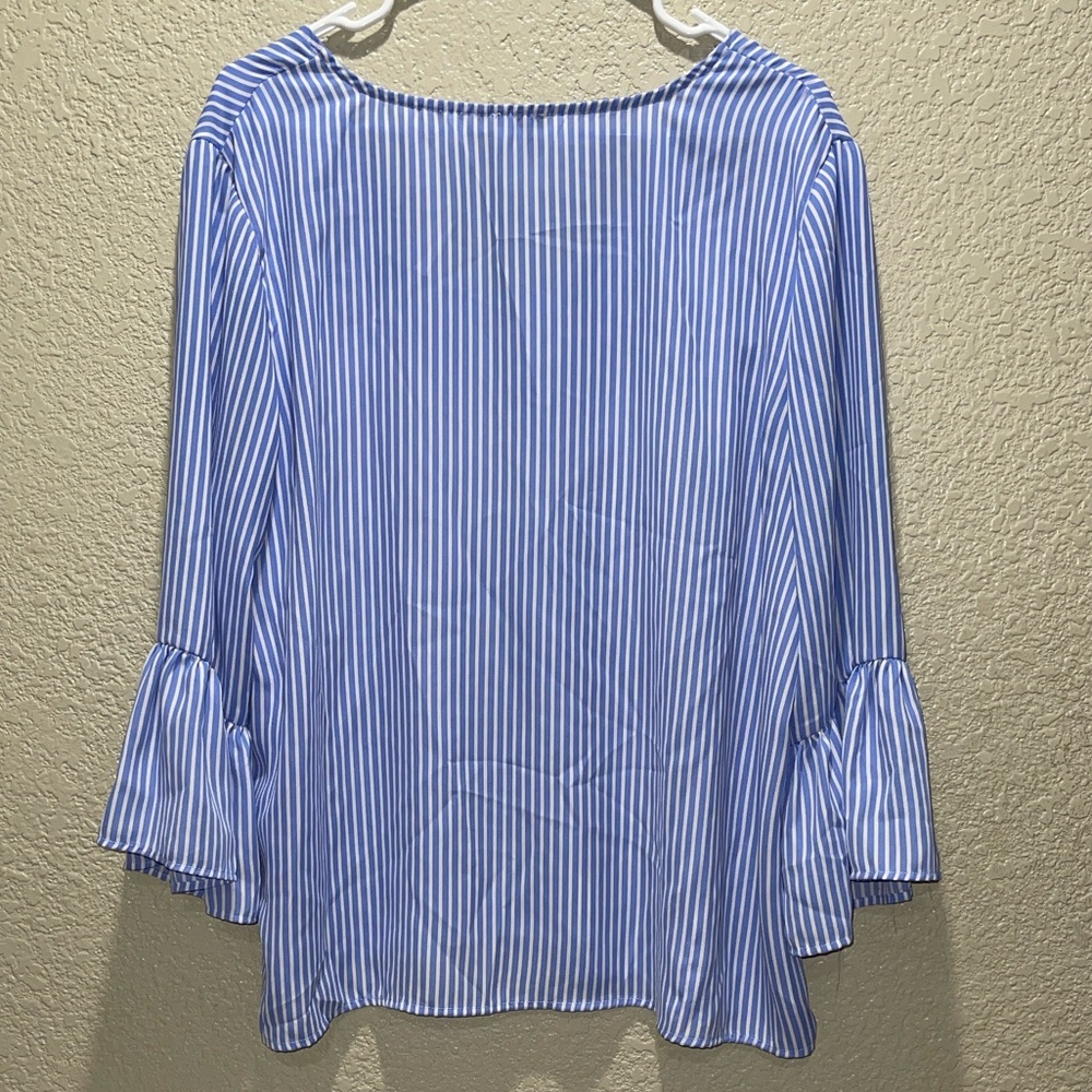 Como Vintage Striped Blouse with Ruffle Sleeves - Picture 6 of 6